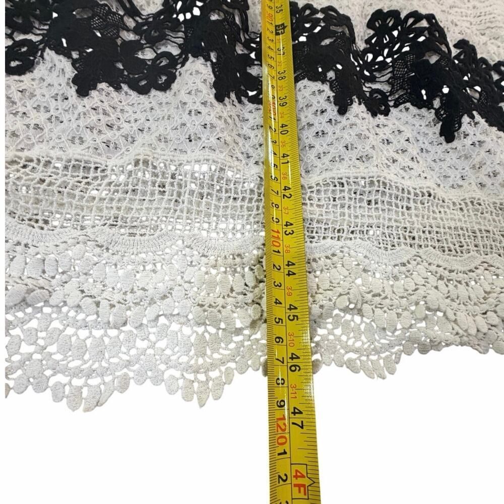 By Anthropologie Whimsigoth Boho Tiered Maxi Dress Contrast Crochet Lace SZ L - Picture 16 of 16